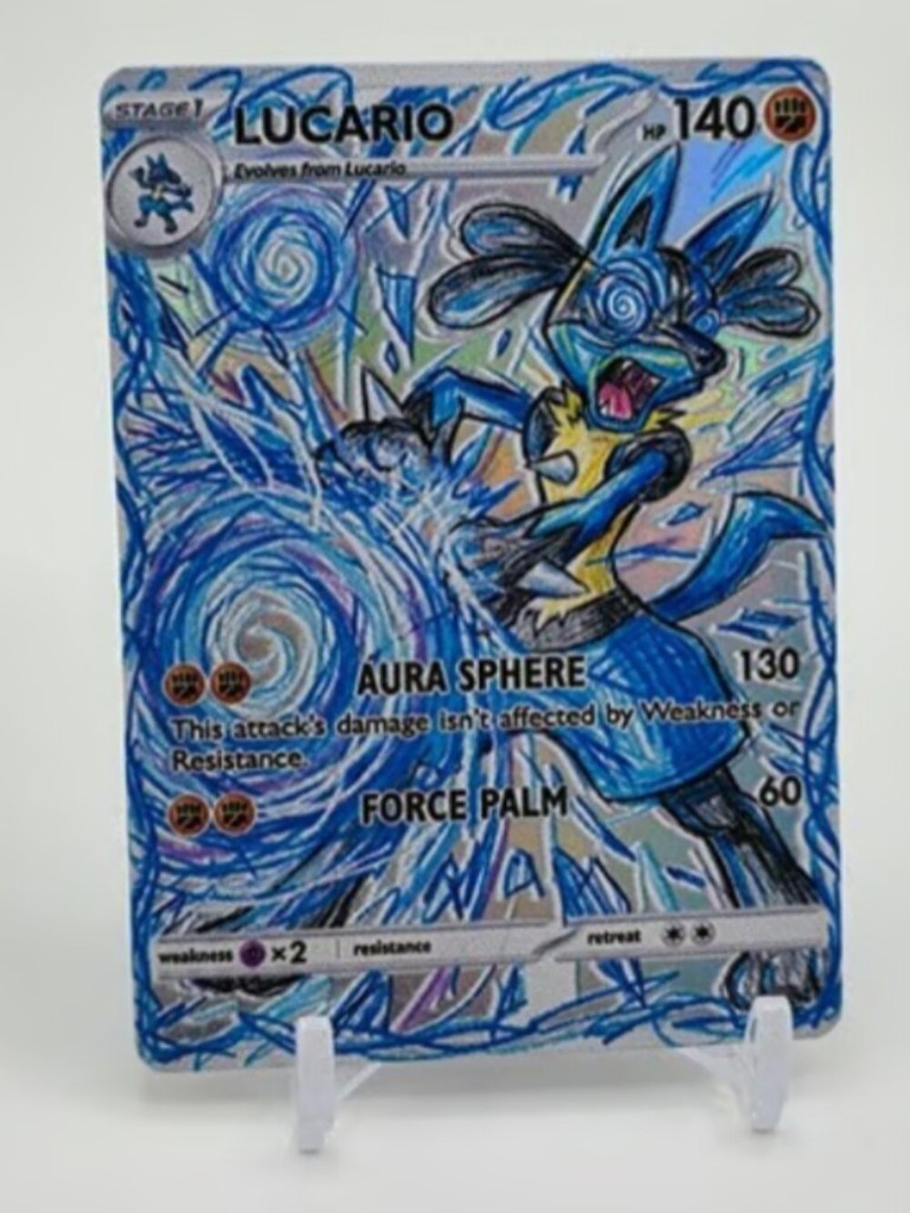 LUCARIO Art Card READ DESCRIPTION: HOLO LUCARIO Card LUCARIO Pokemon Card p1